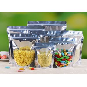 China Eco Friendly Stand Up Aluminum Foil Food Packaging Bags Witn Window on sale