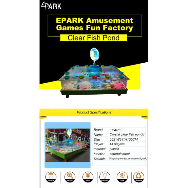 Indoor Amusement Water Kids Fish Game Machine / Pond Entertainment Equipment