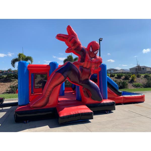Attractive Spiderman Safe 3 In 1 Combo Bounce House Good Stitching
