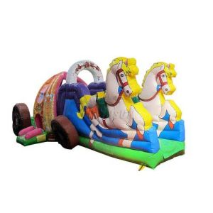 Beautiful Commercial Inflatable Water Slides , Carriage Style Blow Up Water