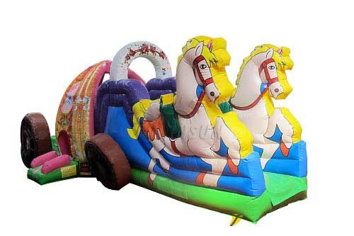 Beautiful Commercial Inflatable Water Slides , Carriage Style Blow Up Water