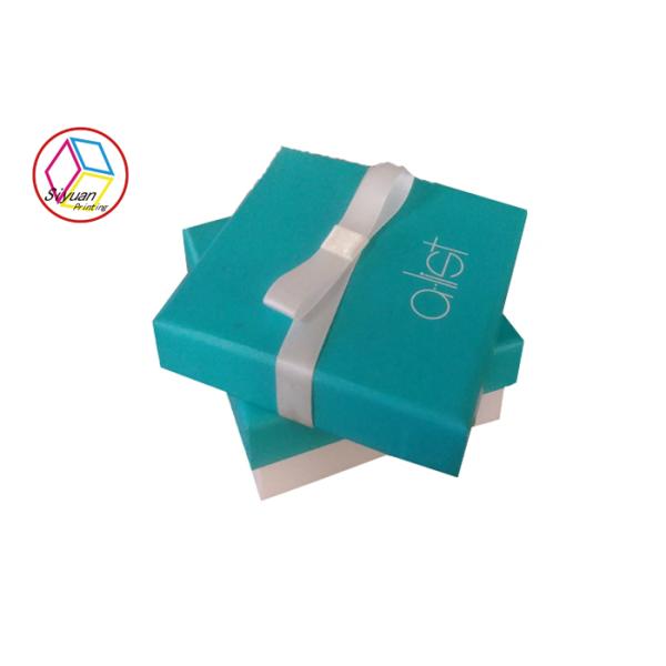 Luxury Jewelry Paper Gift Box / Necklace Presentation Box Velvet Insert