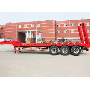 Cheap High Strength 3 Axle Low Bed Trailer 70 To100 Tons For Self Dumping for sale
