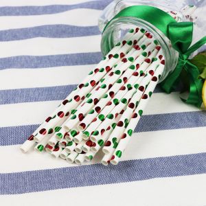 Custom Bendable Drinking Biodegradable Paper Straws Green Gold Foil Color