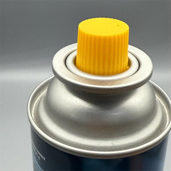 Lightweight aluminum gas canister valve for backpackers with instant-click fitting