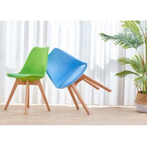 China Beech Leg Wood And Leather Dining Chair With 44cm Sitting Height on sale