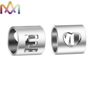 26Pcs Mirror Polished Hollow Uppercase Initials Alphabet Charms