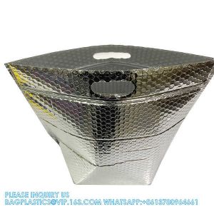 Hamburg Food Reusable thermal Insulate Zipper Delivery Thermal Bag Foil Thermal