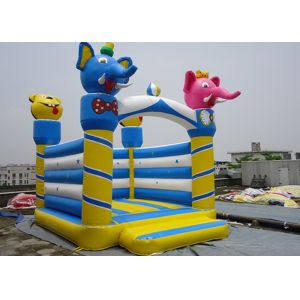 PVC Tarpaulin Castle Type Inflatable Elephant Castle / Jumping Bouncy Castle For