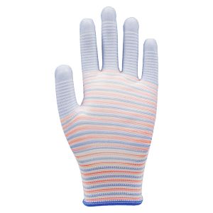 13 Gauge Polyester PU Palm Coated Gloves with Zebra Design