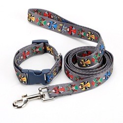 Pu Leather Personalized Dog Collars Custom Printed Charms Designer Dog Collars