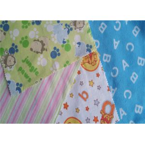 Fire Resistant Printed Cotton Flannel Material Double Sided Twill Style