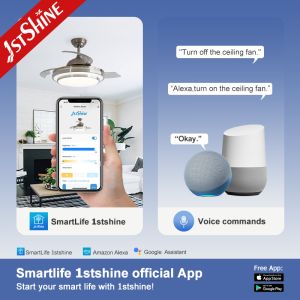 42 inch 2022 Unique Design Modern Decorative Hidden Blade LED Ceiling Fan Light