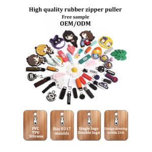 Rubber Silicone Pvc Labels Slider Zipper Pullers ESATECH