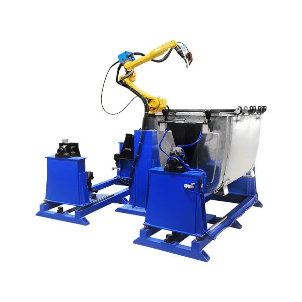 Galvanized Steel Big Rubbish Bin Welding Robot Configure Laser Seam Tracking