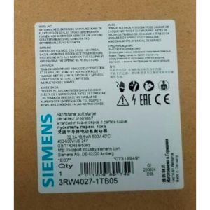 Cheap SIEMENS 3RW4027-1TB05 SIRIUS SOFT STARTER S0 32 A, 18.5 K KW/500 V, 40 °C 400-600 V AC, 24 V AC/DC SCREW TERMINALS for sale