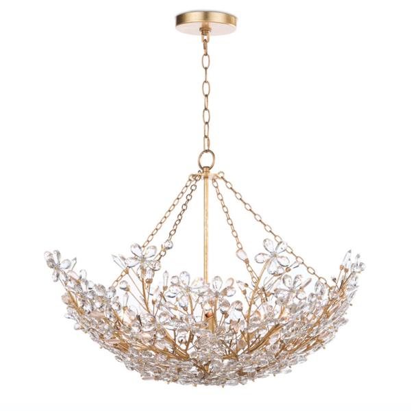 Gold crystal chandelier lights for living room tree branch Cheshire Basin Chandelier(WH-MI-155)