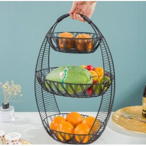 Cheap Chrome Plating 47.5cm Height 3 Tier Wire Vegetable Rack for sale