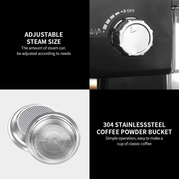 Automatic Multifunction Coffee Machine 1.5L 850W Anti Drip Commercial Espresso Coffee Maker