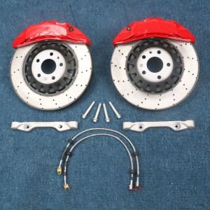China Auto Red 6 Pot Brake Calipers 9N With 380x36mm Drilled Grooved Disc For Audi Brake Calipers on sale
