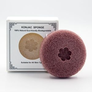 Charcoal Round Face Sponge 100% Natural Konjac Facial Cleansing Sponge