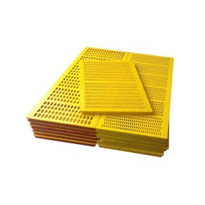30mm thickness horizontal vibrating pu screen mesh with yellow color