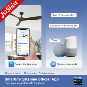 60 Inches White LED Ceiling Fan , Quiet DC Motor Modern Fan Light