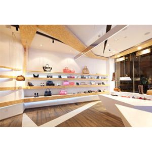 Custom Popular Shanghai Factory Wooden Cabinet for Garment Store Bag Shoes