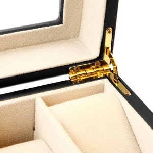 Multi Functional Black Wood Watch Box Wooden Watch Display Box FSC Certified