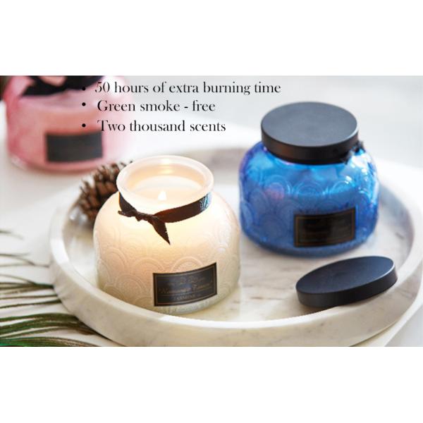 Lace Pattern Glass Soy Candle Jar Natural Soy Wax Candles