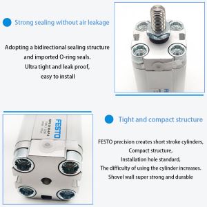 Versatile Piston Pneumatic Cylinder for M5 Connection ADVU-25-5-P-A