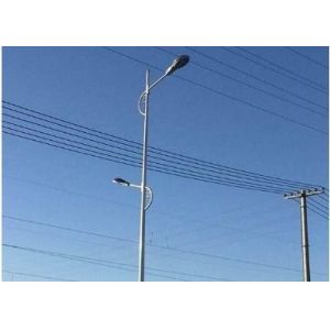 China Conical Polygonal Single Arm Galvanized Road LED Light Pole For High Way on sale