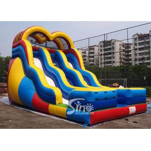 18 ft high adults colorful double lane inflatable slide for outdoor enterainment