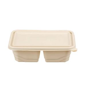 China 2 boxes with cover cornstarch lunch box disposable fast food packaging box wholesale on sale