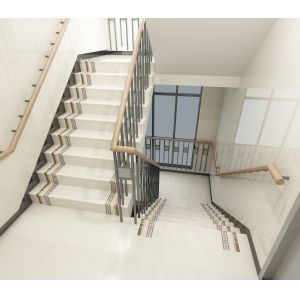 High Glossy Stair Ceramic Tiles Staircase Carrara White Porcelain Tiles