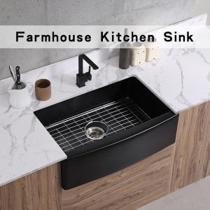 Cheap Farmhouse Apron Front Kitchen Sink Ceramic 30In Single Bowl Kitchen Sink Matte Black for sale