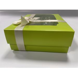 Green Macaron Box With Clear Lid Customized Biodegradable Macaron Packaging
