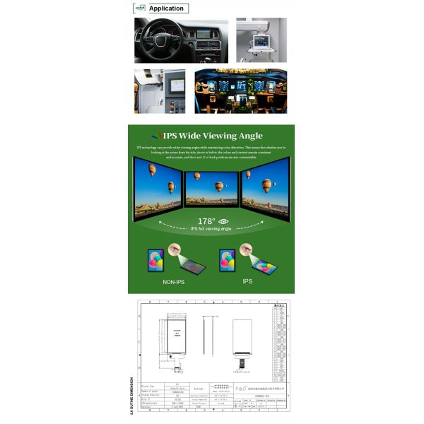 Polcd Custom LCD 5.0 inch TFT Panel IPS LCD Screen 400nit 720x1280 LCM Display Module