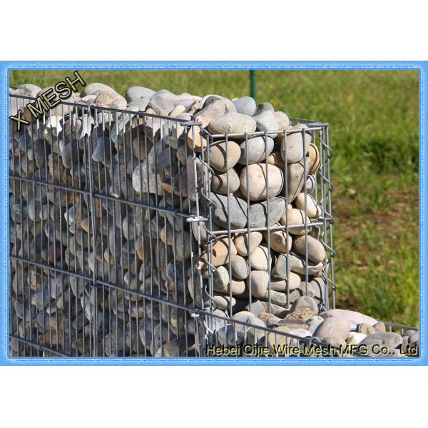 5mm Wire Gauge Welded Gabion Baskets Silver Galfan For Architectural Cladding