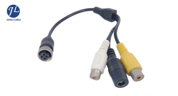 Quality Anti Aging 4 Pin Aviation Power Cable To RCA And DC Adapter For Car Backup Camera System wholesale