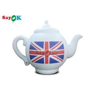 Cheap 2m 6.6ft White Advertising Air Sealed Inflatable Teapot Model With Printing for sale