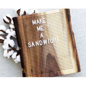 Non Black Felt Menu Letter Board Solid Oak Wooden Message Board with Stand