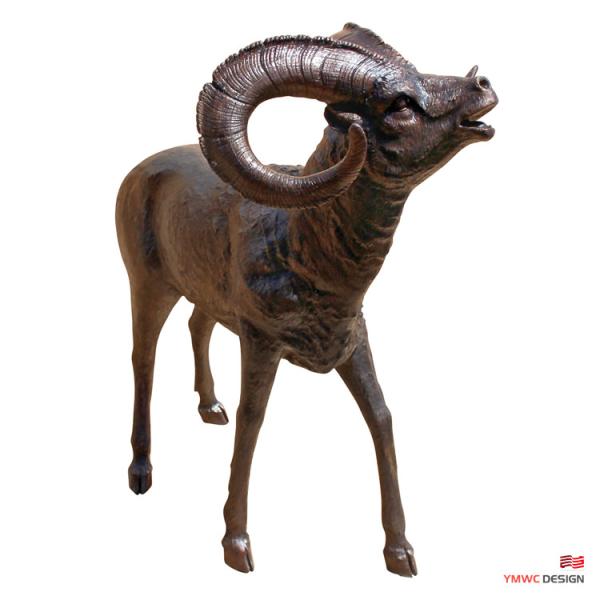 Modernistic Style Custom Color Bronze Bighorn Sheep Garden Sculpture for Outdoor Decor