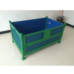 Powder Coated Steel Stillage Pallet Cage 800mm Depth Foldable