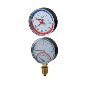 Cheap 63mm Gas Manometer Thermometer 1/8&quot; Accuracy Class2.5 Two Using for sale