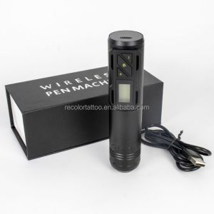 China Private Label Portable Wireless Tattoo Machine Pen with LED Display Long Operating Time Rotary Tattoo Gun Permanent Feature on sale