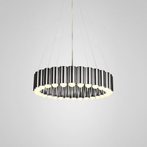 Postmodern Luxury LED Chandelier Round Water Pipe ndustrial Carousel LED