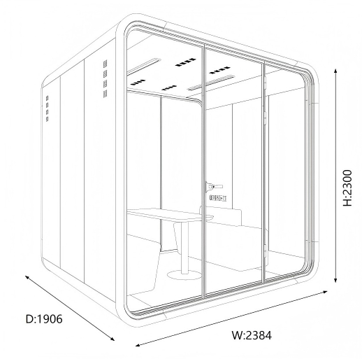 Modern Office Meeting Booth Green Quiet Office Phone Booth Customized For Open