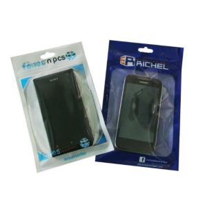 3 sides heat sealed resealable custom cell phone case packaging with k