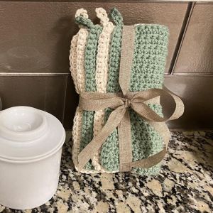 China Y-F Hand Crocheted Washable Kitchen Towels Dish Cloths Eco Friendly Washable Wash Cloths on sale